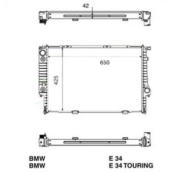 РАДИАТОР BMW-5 (E34), 01.88 - 12.95