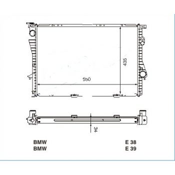 радиатор на BMW-5 (E39), 01.96 - 08.00