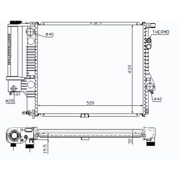 РАДИАТОР BMW-5 (E39), 01.96 - 08.00