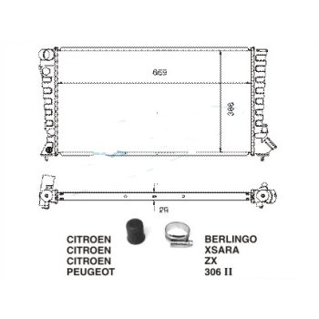 радиатор на CITROEN BERLINGO, 06.96 - 12.02