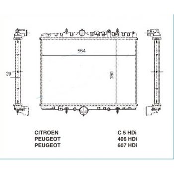 радиатор на CITROEN C5, 01 - 08