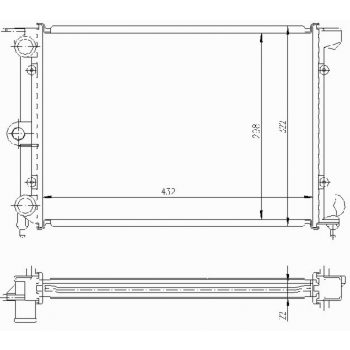 радиатор на VW GOLF II, 08.83 - 07.91 / VW JETTA, 08.83 - 07.91