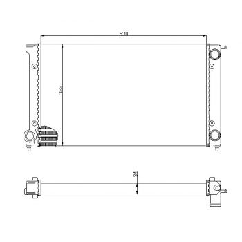 радиатор на VW GOLF II, 08.83 - 07.91 / VW JETTA, 08.83 - 07.91