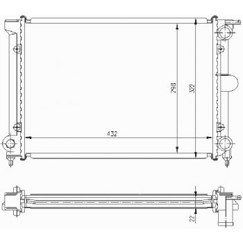 радиатор на VW GOLF II, 08.83 - 07.91 / VW JETTA, 08.83 - 07.91