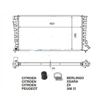 РАДИАТОР CITROEN XSARA, 07.97 - 08.00