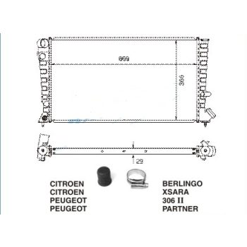 радиатор на CITROEN XSARA, 07.97 - 08.00