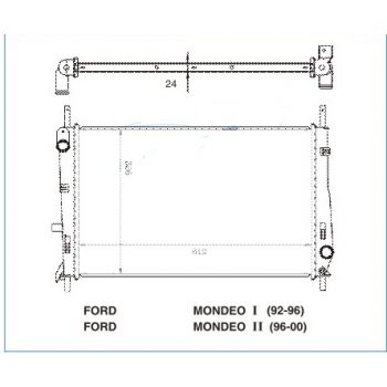 РАДИАТОР FORD MONDEO, 03.93 - 08.96