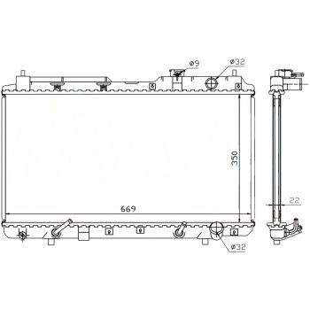 РАДИАТОР HONDA CR-V, 97 - 02