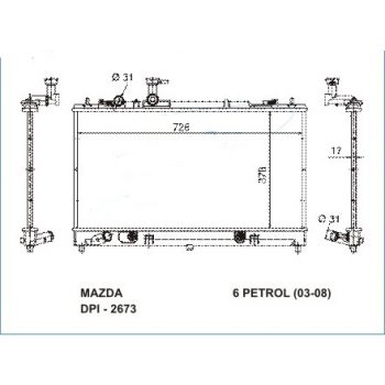 РАДИАТОР MAZDA 6, 02.02 - 08.07