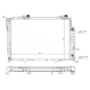 РАДИАТОР MERCEDES BENZ (C-kl W202), 06.93 - 05.00