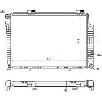 радиатор на MERCEDES BENZ (C-kl W202), 06.93 - 05.00