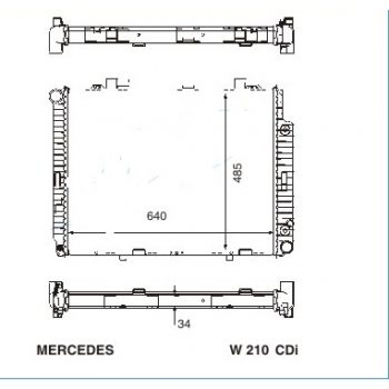 радиатор на MERCEDES BENZ (E-kl W210), 06.99 - 03.02