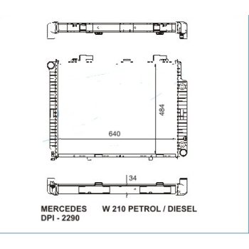 РАДИАТОР MERCEDES BENZ (E-kl W210), 06.95 - 05.99