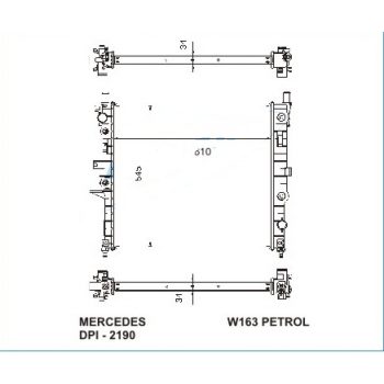 радиатор на MERCEDES BENZ (M-kl W163), 02.98 - 06.05