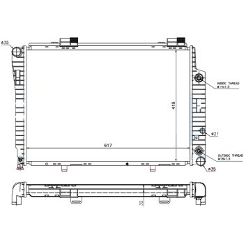 радиатор на MERCEDES BENZ (SLK-kl R170), 04.96 - 04.04