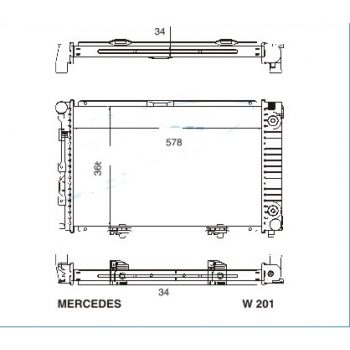 радиатор на MERCEDES BENZ 190 (W201), 12.82 - 05.93