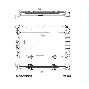 радиатор на MERCEDES BENZ 190 (W201), 12.82 - 05.93