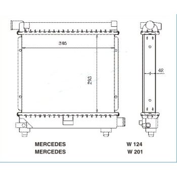 РАДИАТОР MERCEDES BENZ 190 (W201), 12.82 - 05.93