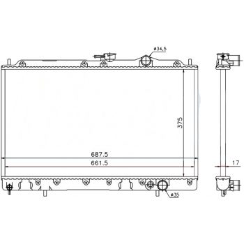 РАДИАТОР MITSUBISHI GALANT, 03.88 - 02.93