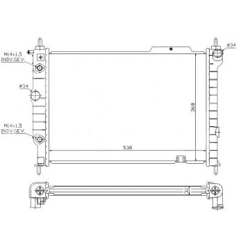 РАДИАТОР OPEL ASTRA, 09.91 - 02.98