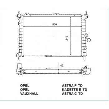 РАДИАТОР OPEL ASTRA, 09.91 - 02.98