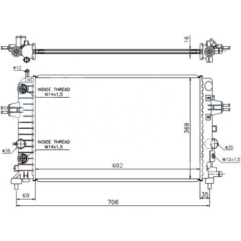 РАДИАТОР OPEL ASTRA, 04 - 09