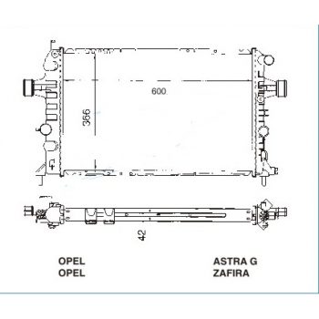 радиатор на OPEL ASTRA, 03.98 - 04