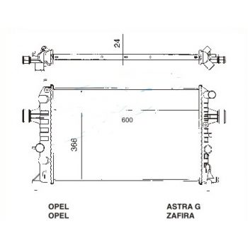 РАДИАТОР OPEL ASTRA, 03.98 - 04