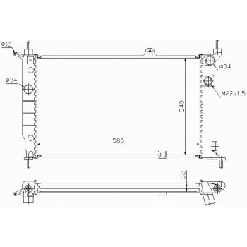 РАДИАТОР OPEL ASTRA, 09.91 - 02.98