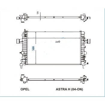 РАДИАТОР OPEL ASTRA, 04 - 09