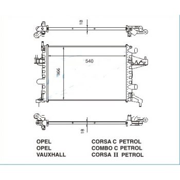 радиатор на OPEL CORSA (C), 00 - 03