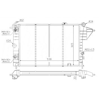 РАДИАТОР OPEL VECTRA (A), 08.88 - 10.95