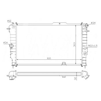 РАДИАТОР OPEL VECTRA (A), 08.88 - 10.95