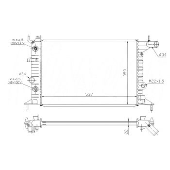 РАДИАТОР OPEL VECTRA (B), 11.95 - 03.02