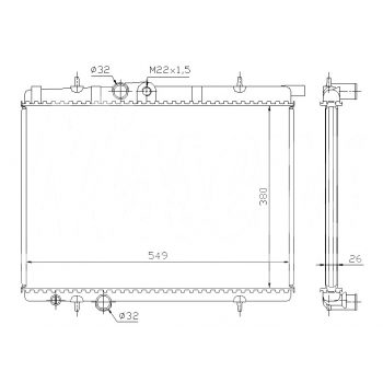 РАДИАТОР PEUGEOT 206, 98 - 05