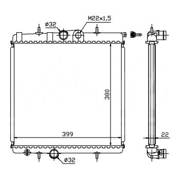 радиатор на PEUGEOT 206, 98 - 05