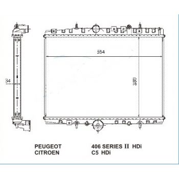 радиатор на PEUGEOT 406, 05.99 - 05.04