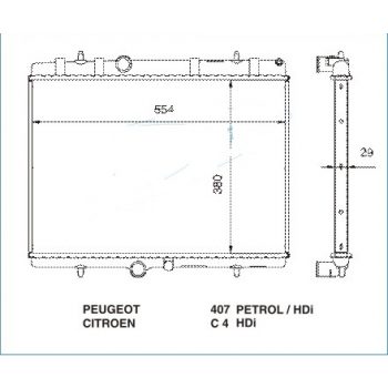 радиатор на PEUGEOT 407, 04 - 10