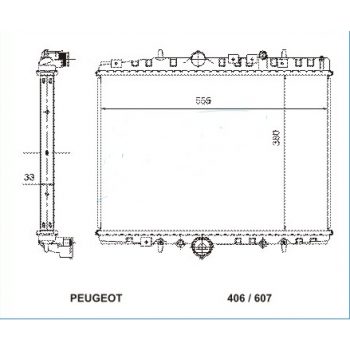 РАДИАТОР PEUGEOT 607, 99 -