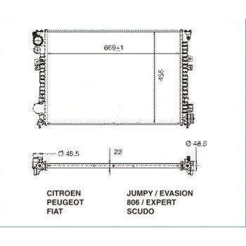 радиатор на PEUGEOT 806, 10.94 - 05.02