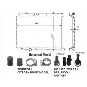 радиатор на PEUGEOT PARTNER, 01.02 - 07