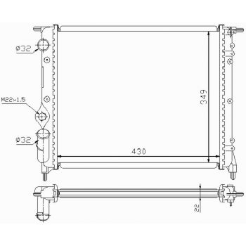 радиатор на RENAULT CLIO, 90 - 98