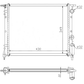 радиатор на RENAULT CLIO, 90 - 98