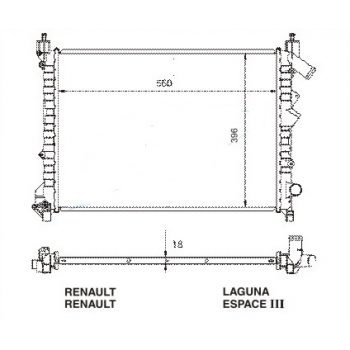 радиатор на RENAULT ESPACE, 12.96 - 08.02