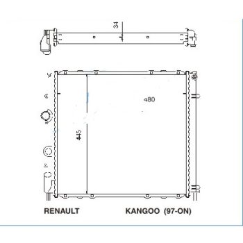 РАДИАТОР RENAULT KANGOO, 09.97 - 04.03