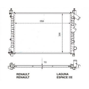 РАДИАТОР RENAULT LAGUNA, 01.94 - 03.01