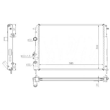 РАДИАТОР RENAULT MEGANE, 11.95 - 02.99