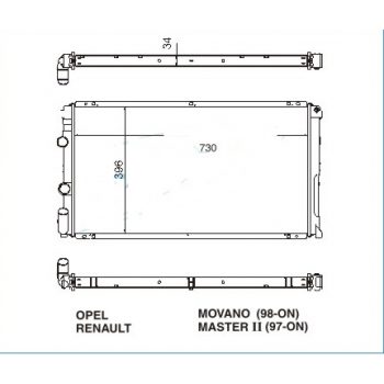 радиатор на RENAULT MASTER, 97 - 02