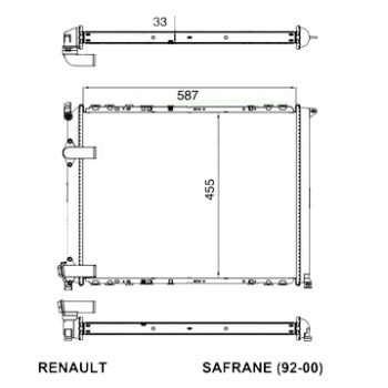 радиатор на RENAULT SAFRANE, 10.96 -