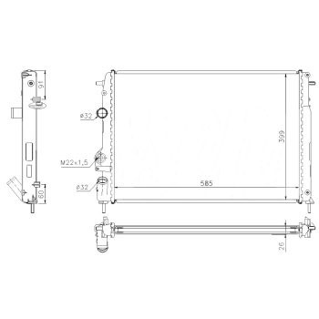 радиатор на RENAULT SCENIC, 09.99 - 06.03